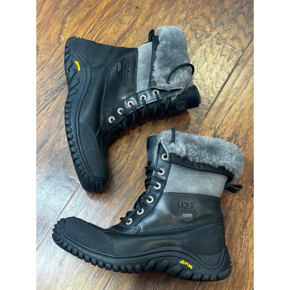 UGG Adirondack II Boots Black Leather & Suede Waterproof Winter Wms 8 EU 39 - Picture 12 of 12